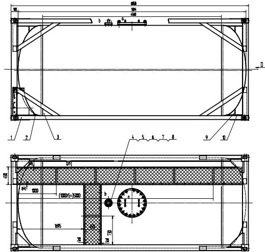 Танк контейнер чертеж dwg
